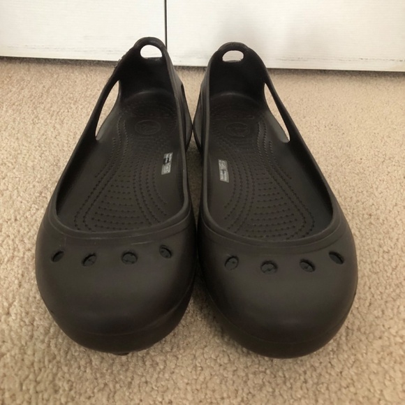 Crocs Kadee Slingback Ballet Flats Women's Size 10 Black Rubber - Picture 2 of 11